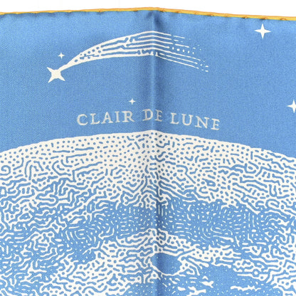 Hermes Silk Clair De Lune Double Face Scarf 90 Black Jaune D'Or Bleu 6 of 10