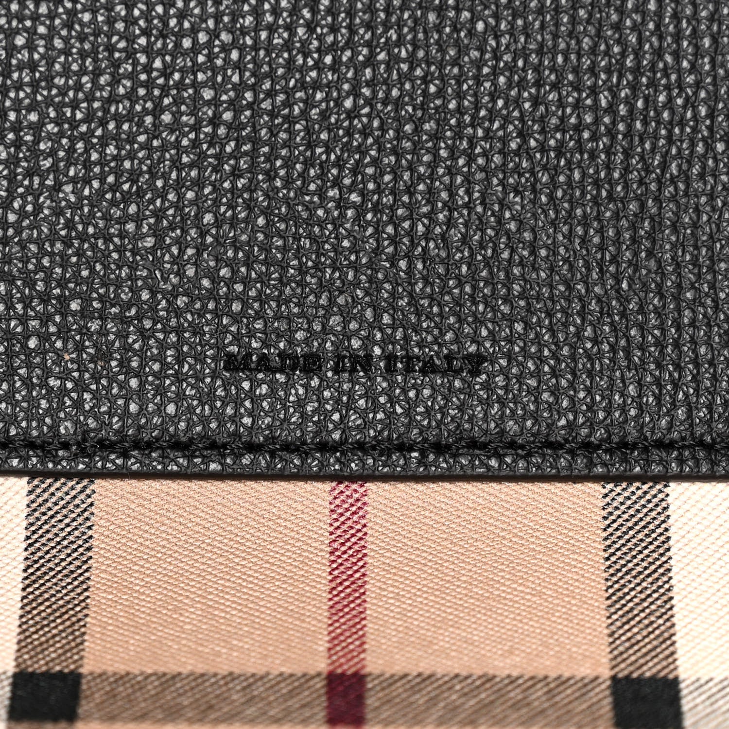 Burberry Grainy Calfskin Haymarket Colours Check Medium Zip Tote Black 7 of 11