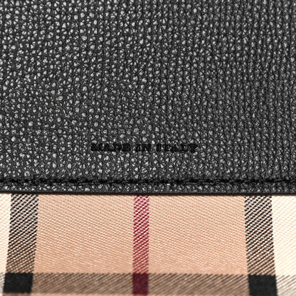 Burberry Grainy Calfskin Haymarket Colours Check Medium Zip Tote Black 7 of 11
