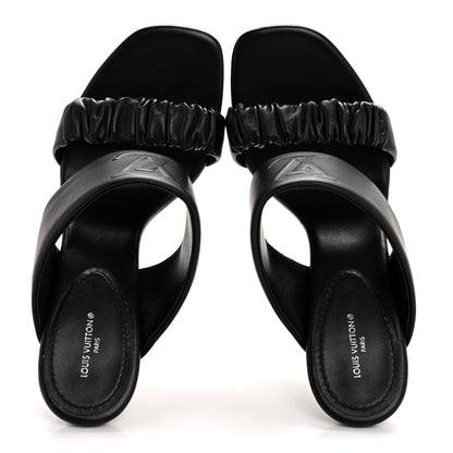 Louis Vuitton Lambskin Drapy Heel Mules 41 Black 2 of 11