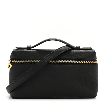 Loro Piana Grained Calfskin L19 Extra Pocket Pouch Black 1 of 10