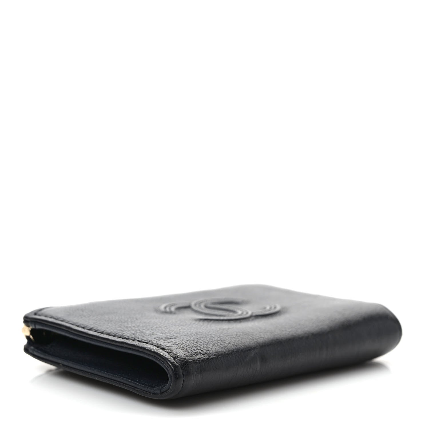 Chanel Calfskin Chain Embossed CC Key Holder Case Black 4 of 7