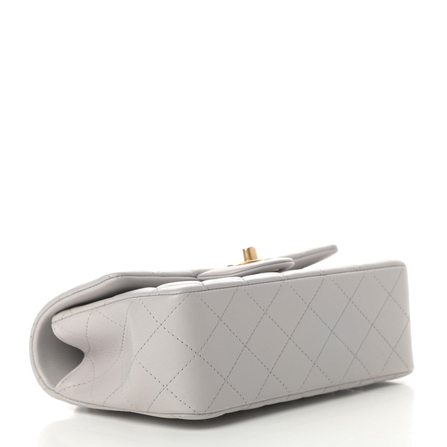Chanel Lambskin Quilted Mini Top Handle Rectangular Flap Grey 4 of 12
