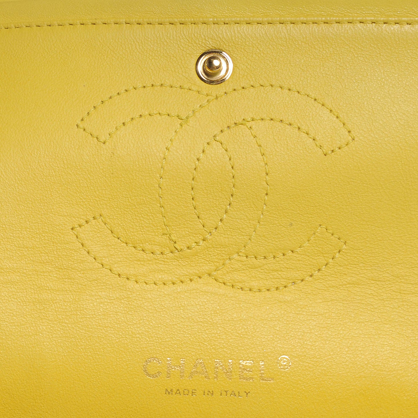 Lambskin Medium Double Flap Yellow