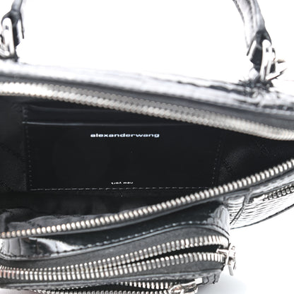 Alexander Wang Crocodile Embossed Patent Mini Top Handle Attica Belt Bag Black 4 of 8