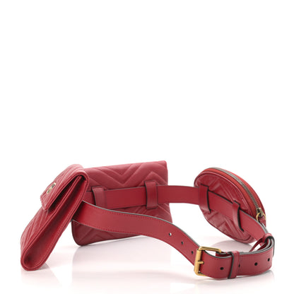 Gucci Azalea Calfskin Matelasse GG Marmont Multi Belt Bag 95 38 Romantic Cerise 3 of 15