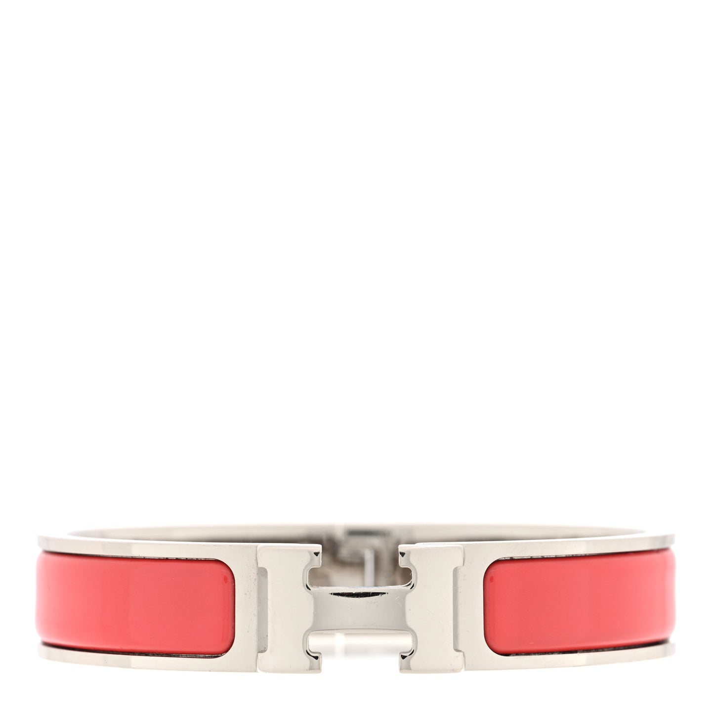 Enamel Narrow Clic Clac H Bracelet PM Rouge Corail