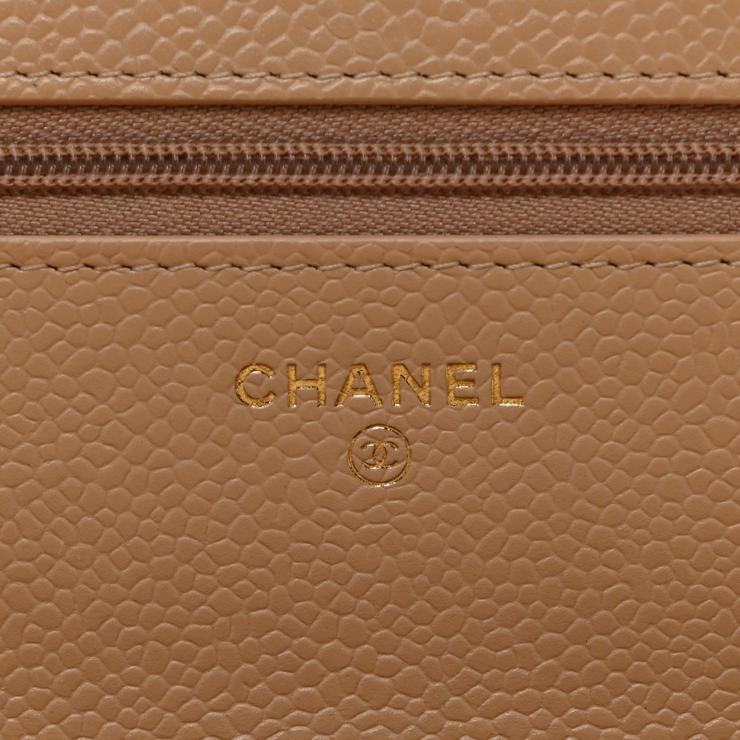 Chanel Caviar Quilted Wallet on Chain WOC Beige 6 of 11