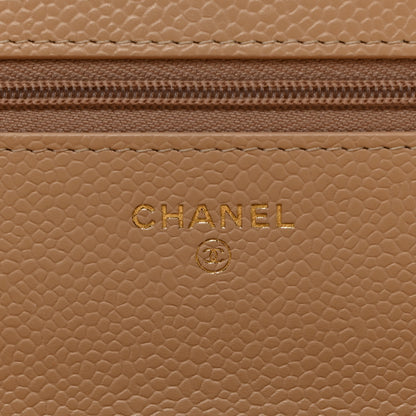Chanel Caviar Quilted Wallet on Chain WOC Beige 6 of 11