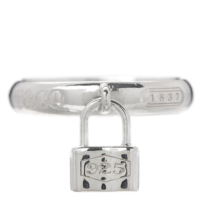Tiffany Sterling Silver 1837 Lock Charm Ring 57 8 1 of 6