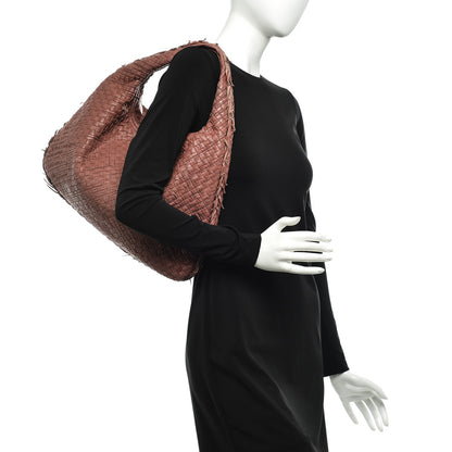 Bottega Veneta Nappa Intrecciato Fuzzy Maxi Veneta Hobo Dusty Rose 2 of 6