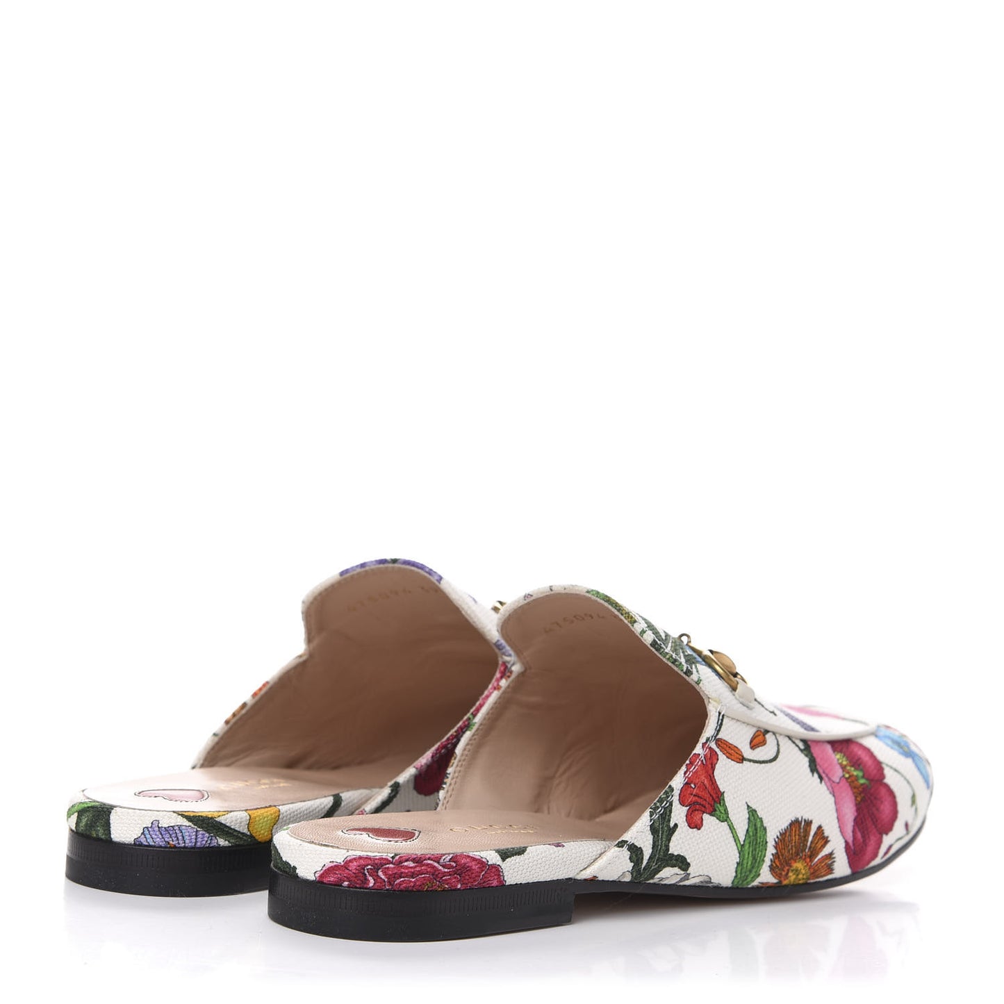 Canvas Flora Womens Princetown Slippers 39.5 White Multicolor