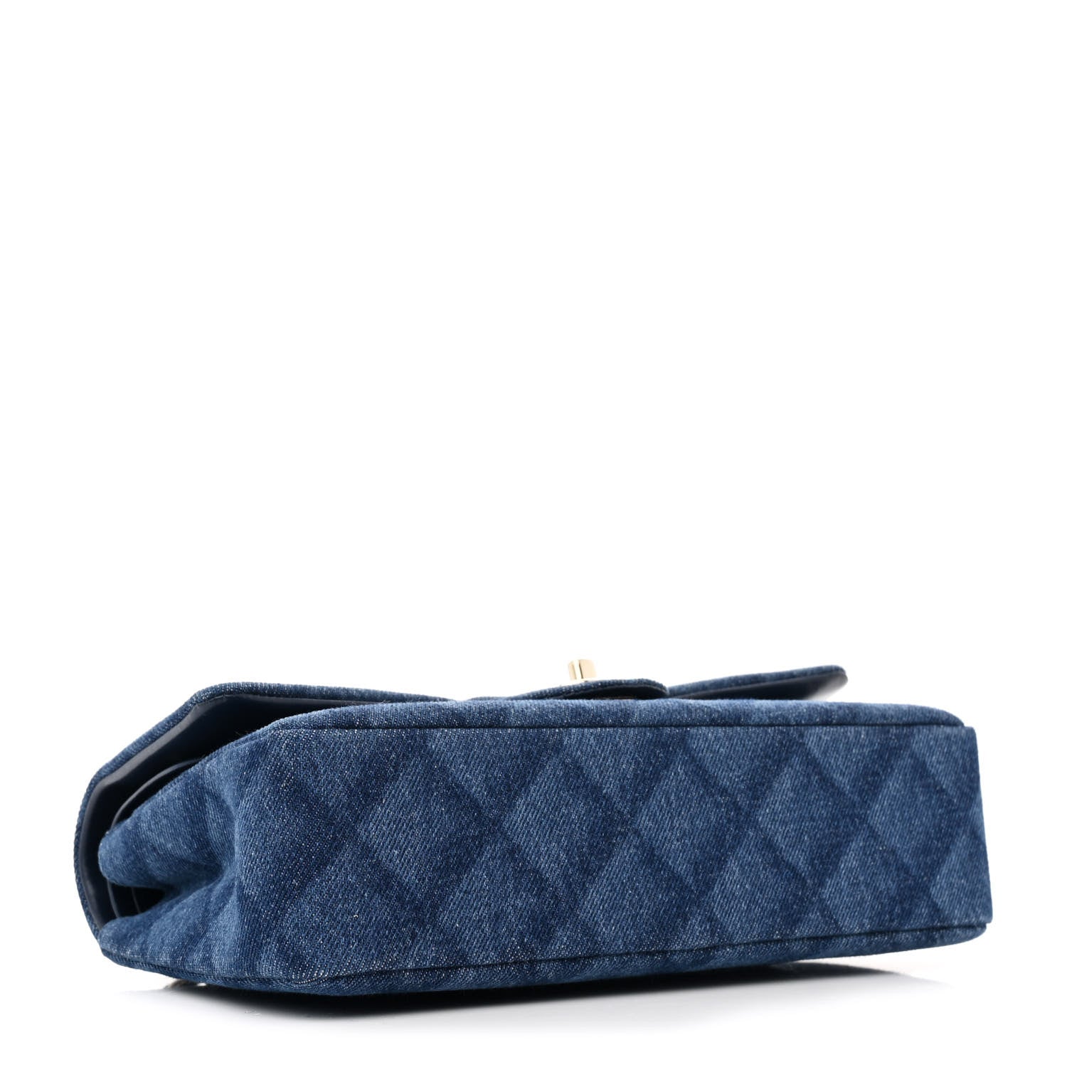 Chanel Printed Denim Quilted Medium Double Flap Dark Blue 4 of 10