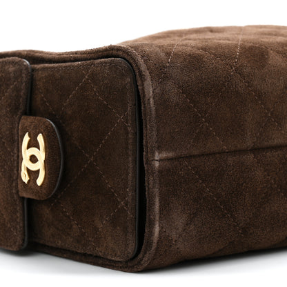 Chanel Suede Quilted Mini Chanel 25 Handbag Dark Brown 9 of 11