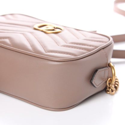 Gucci Calfskin Matelasse Mini GG Marmont Chain Shoulder Bag Porcelain Rose 9 of 9