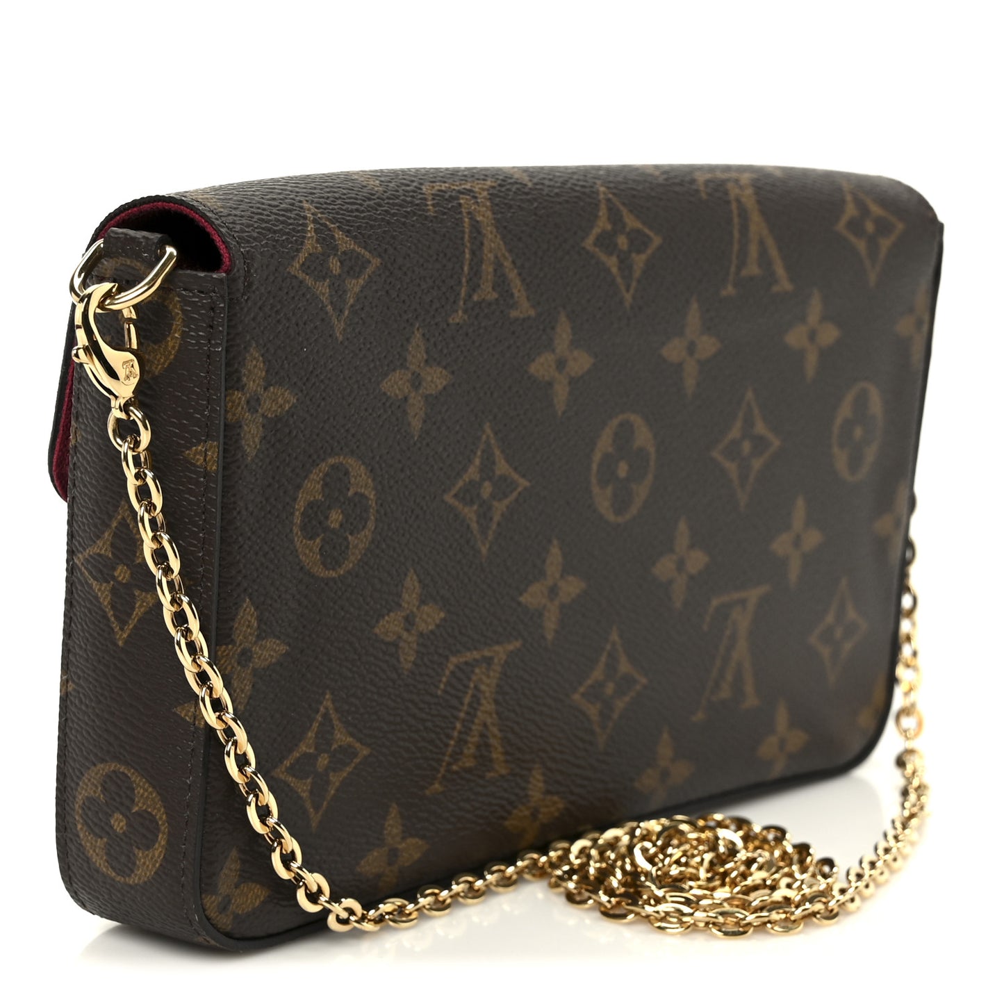 Monogram Pochette Felicie Chain Wallet Fuchsia
