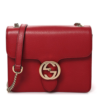 Gucci Dollar Calfskin Small Interlocking G Shoulder Bag Red 1 of 11