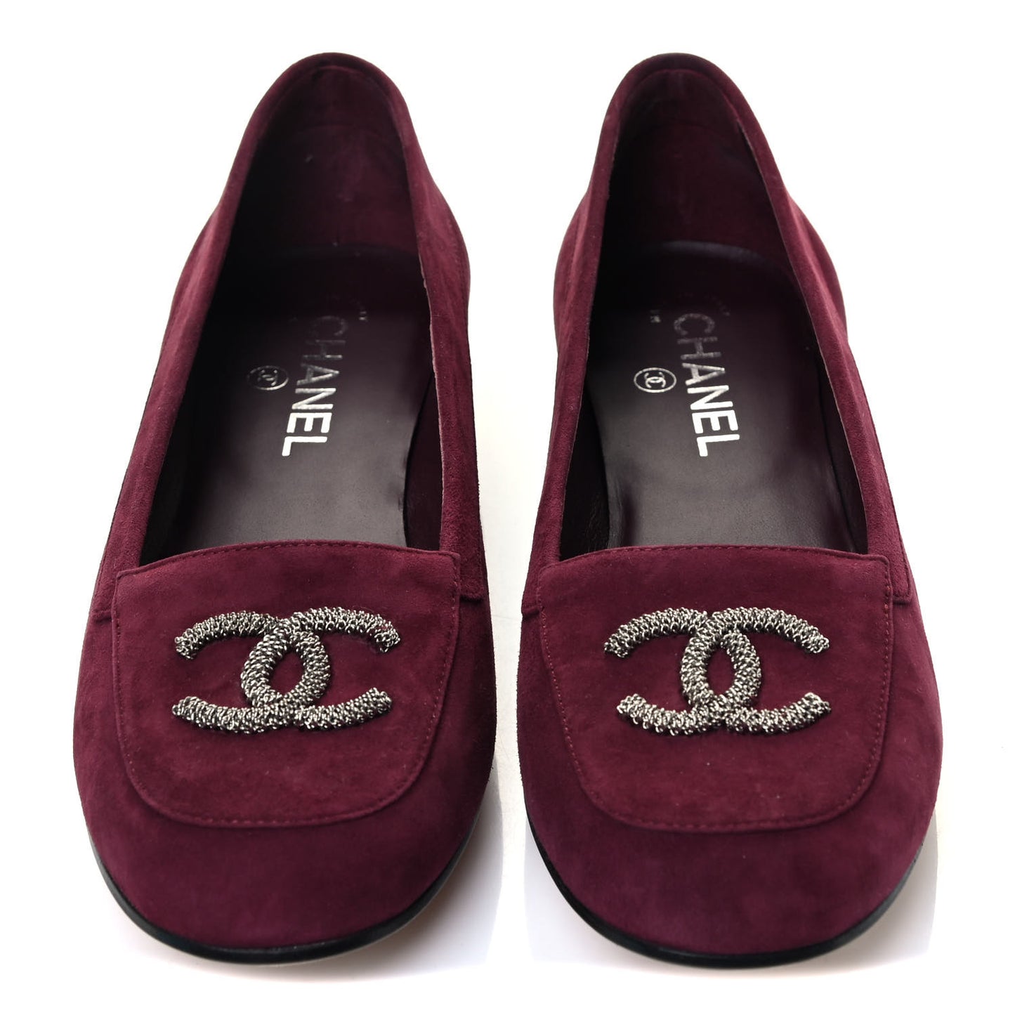 Kid Suede CC Flats 38.5 Burgundy