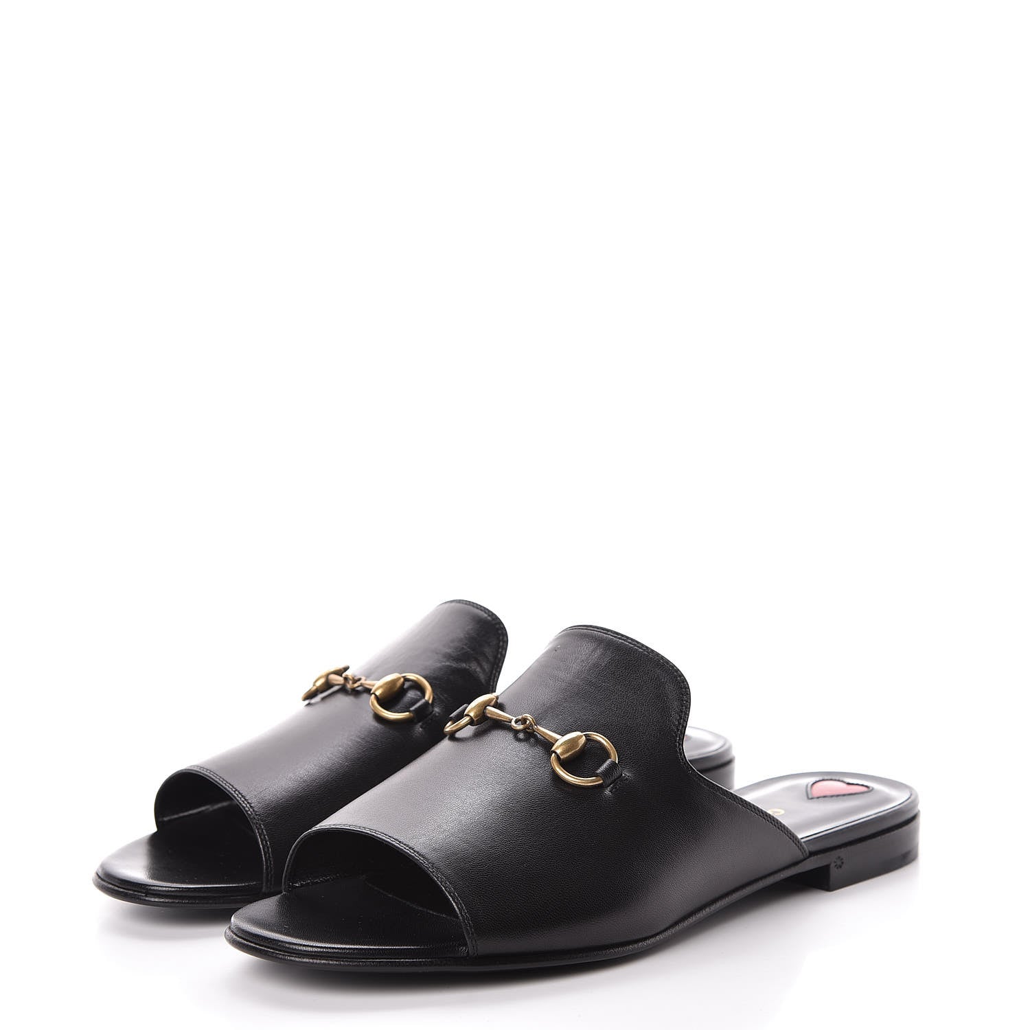 Gucci Malaga Kid Horsebit Slide Sandals 37 Black 3 of 9