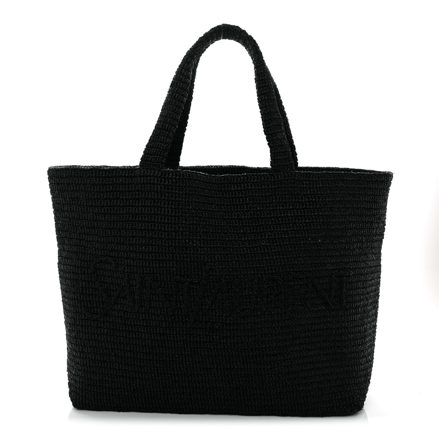 Raffia Wide Tote Black