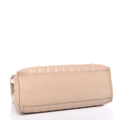 Saint Laurent Calfskin Y Quilted Monogram Medium Loulou Chain Satchel Nude Powder 4 of 12