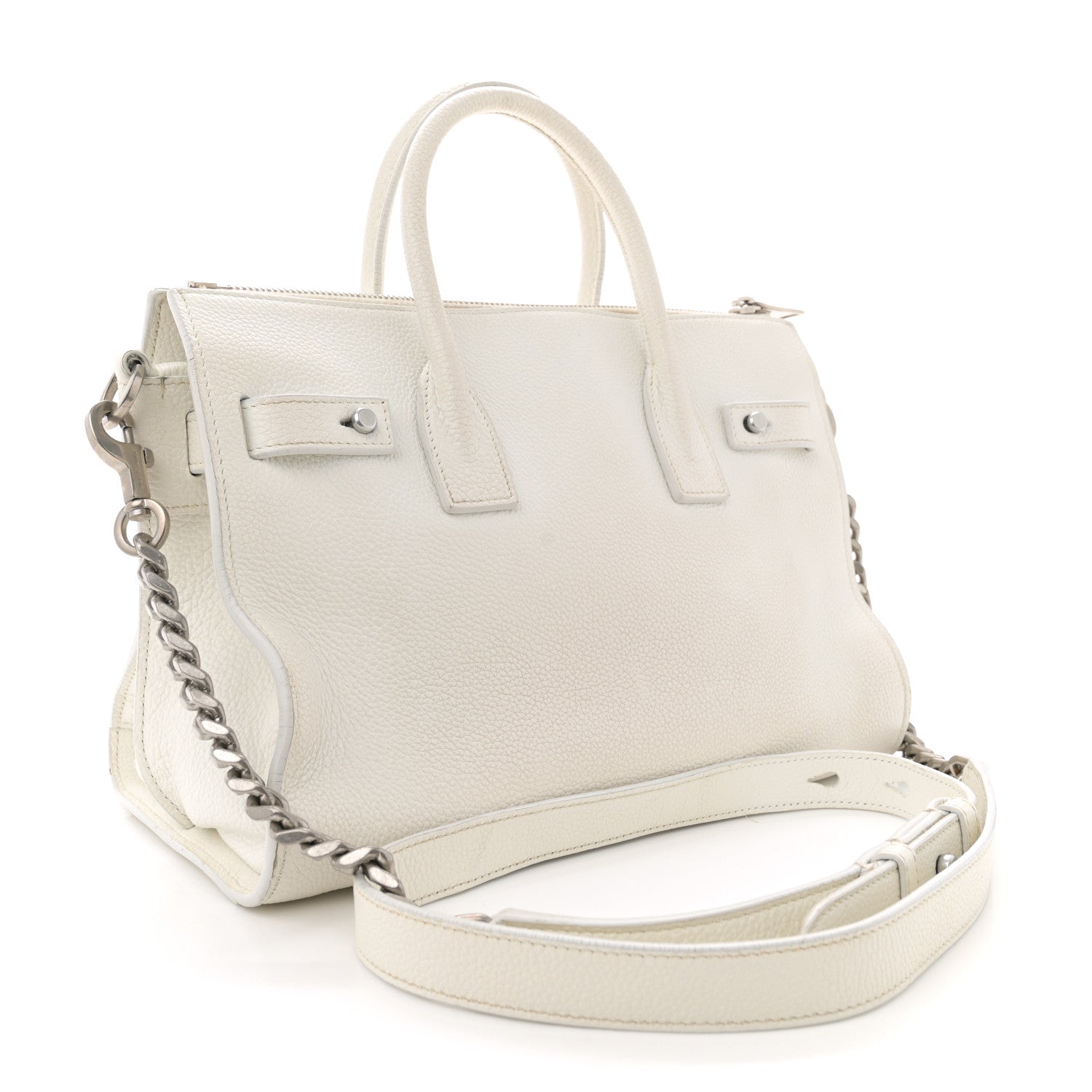 Saint Laurent Calfskin Baby Supple Sac De Jour White 3 of 19