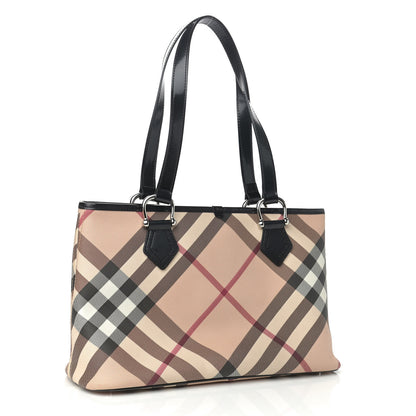 Burberry Supernova Check Small Nickie Tote Black 3 of 11