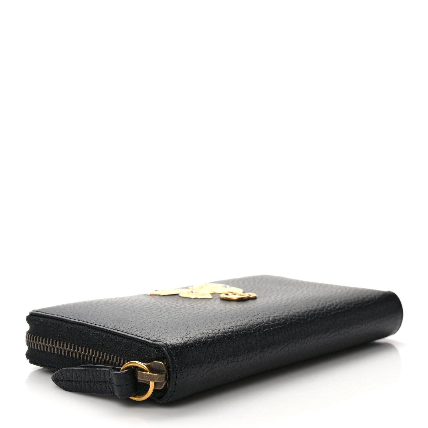 Gucci Calfskin Butterfly Zip Around Wallet Black 4 of 11