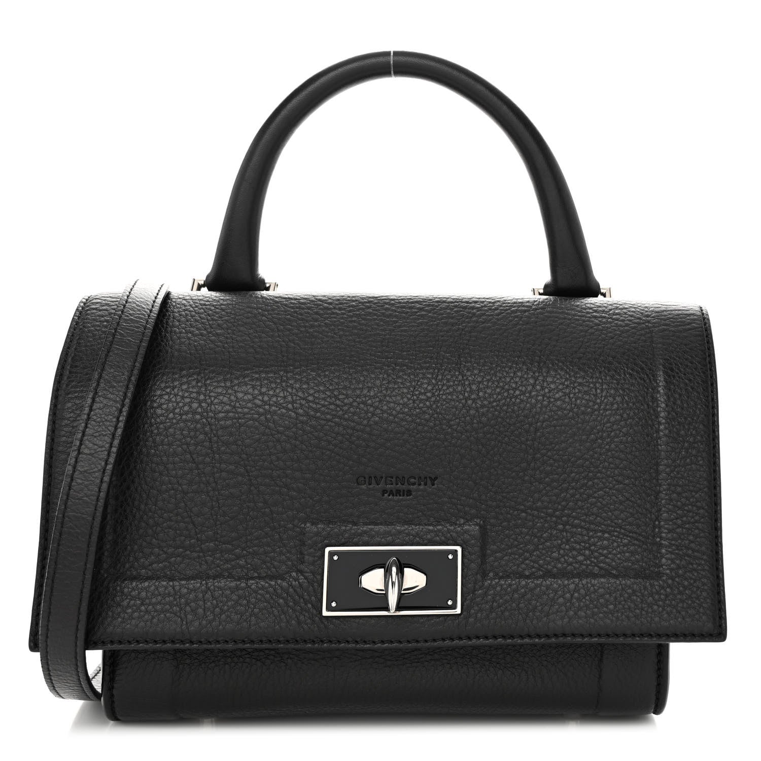 Givenchy Grained Calfskin Mini Shark Lock Satchel Black 1 of 9