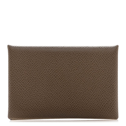 Hermes Epsom Calvi Card Case Etoupe 1 of 9