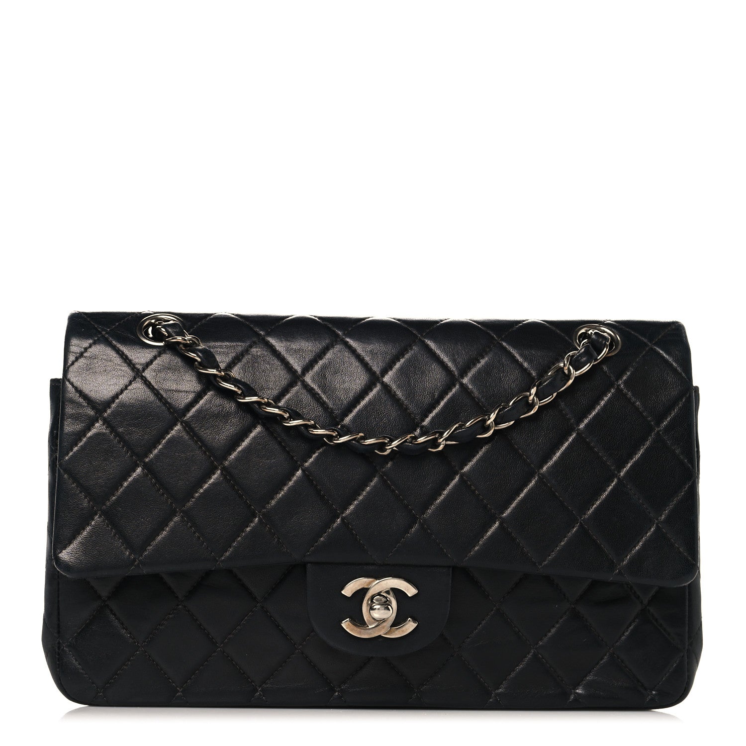 Chanel Lambskin Quilted Medium Double Flap Black 1 of 10