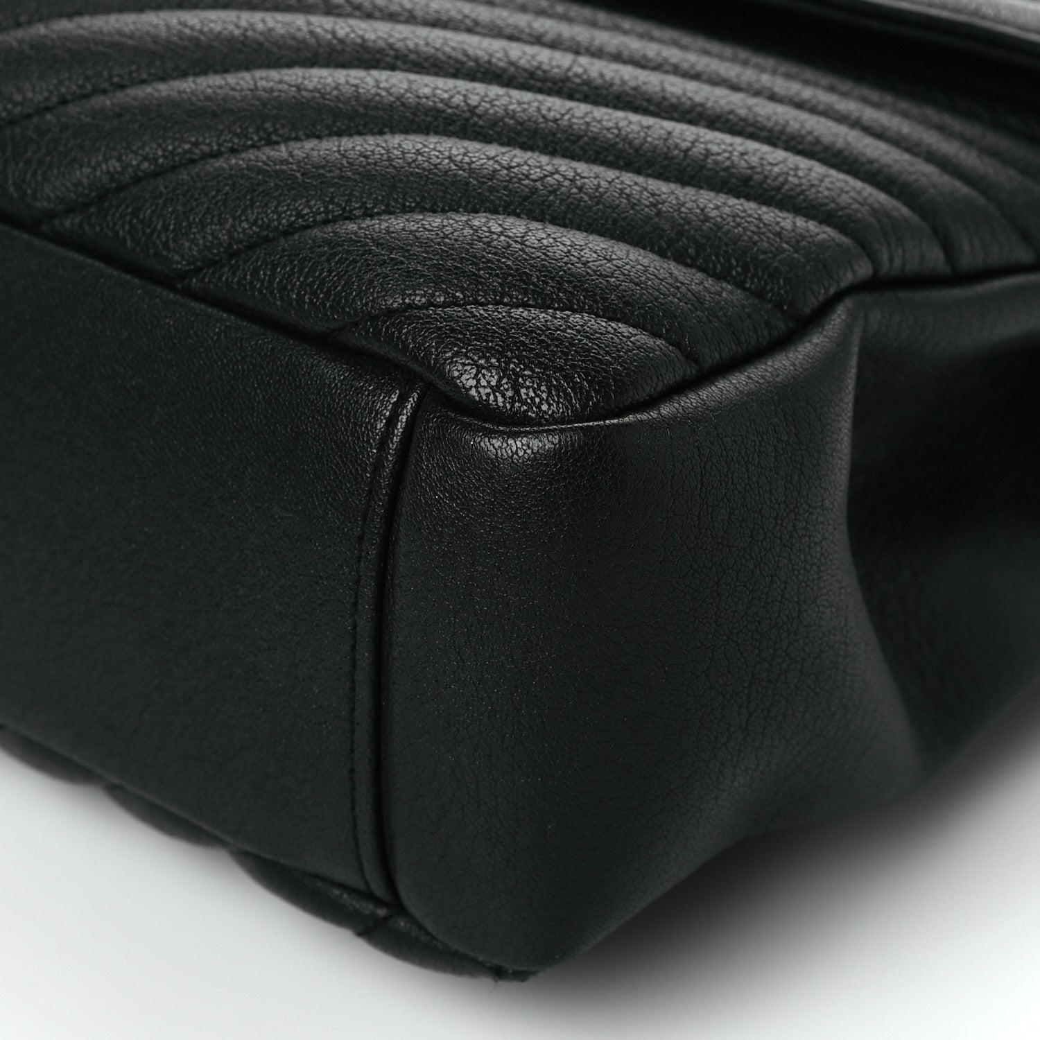 Saint Laurent Sheepskin Matelasse Chevron Monogram Monochrome Large College Satchel Black 10 of 10