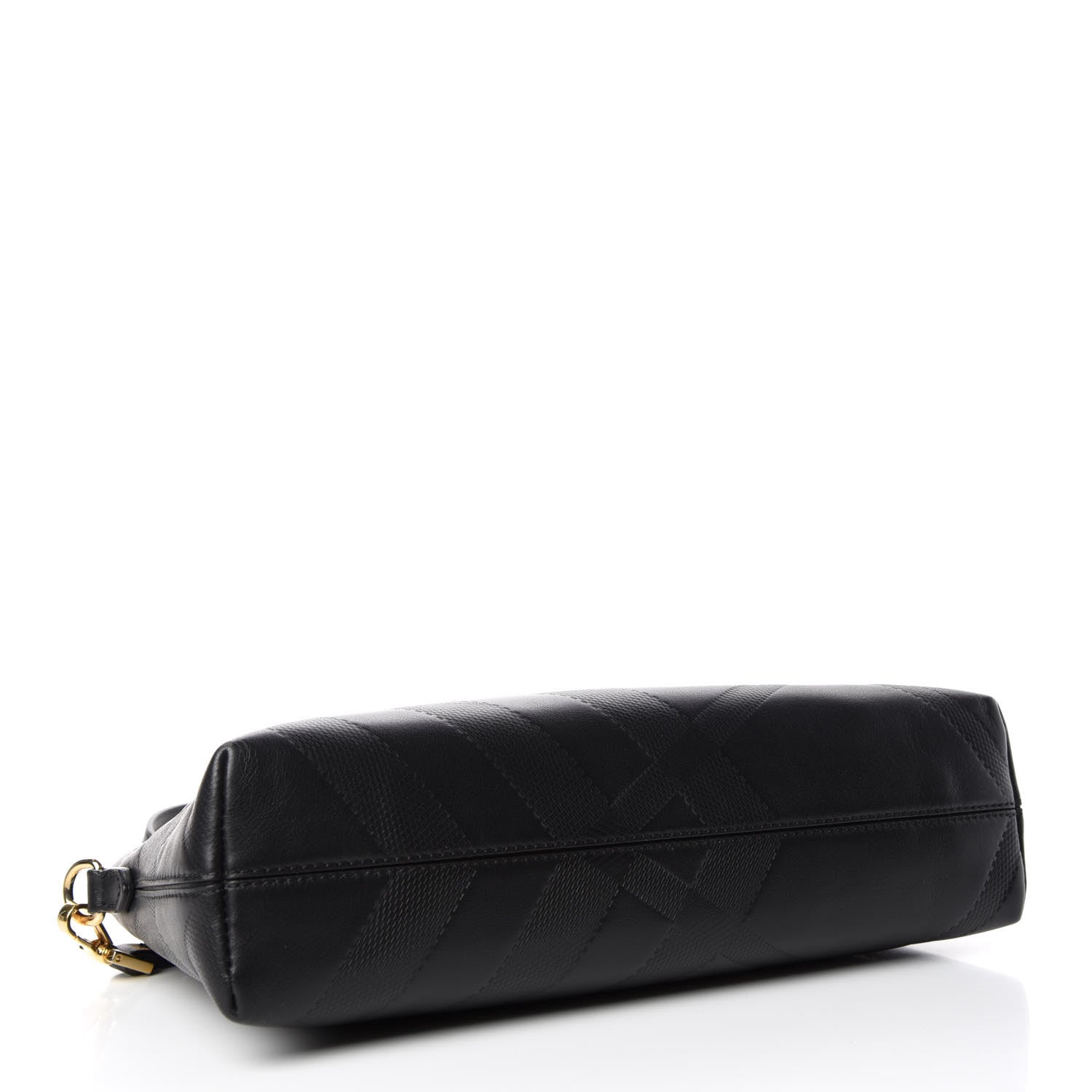 Burberry Calfskin Check Embossed Small Chichester Crossbody Clutch Bag Black 4 of 11