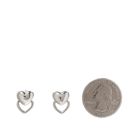 Tiffany Sterling Silver Double Heart Earrings 2 of 4