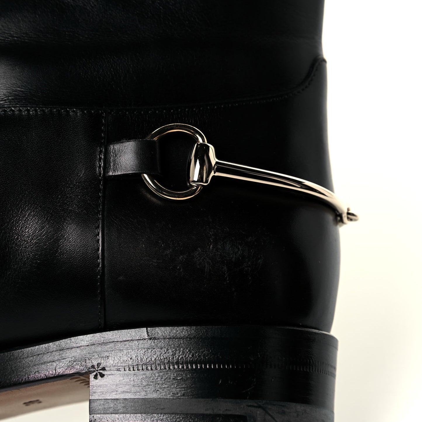 Calfskin Horsebit Tall Boots 36 Black