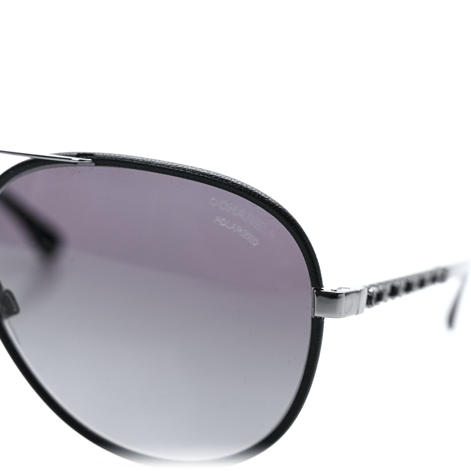 Chanel Metal Polarized Pilot Winter Sunglasses 4219-Q Black 5 of 9