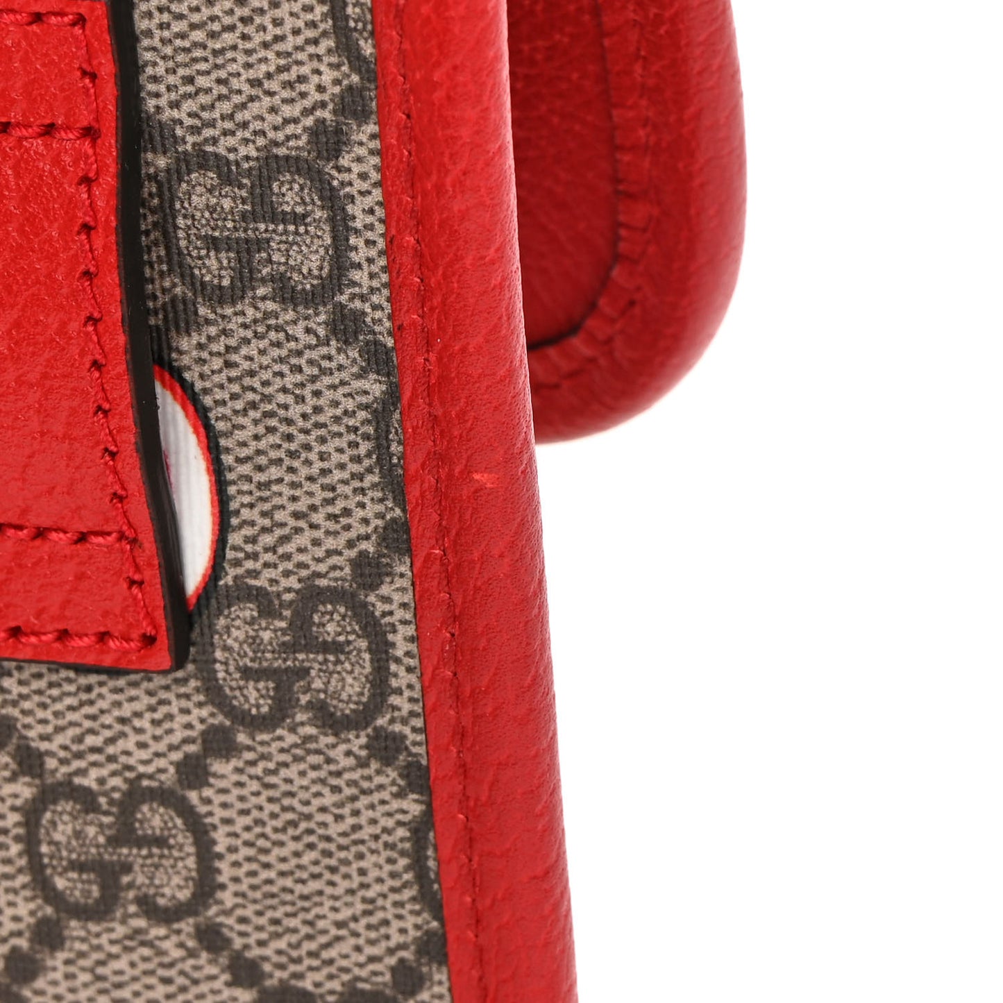 GG Supreme Monogram Apple Interlocking G Belt Bag Beige Multicolor Lobster Red