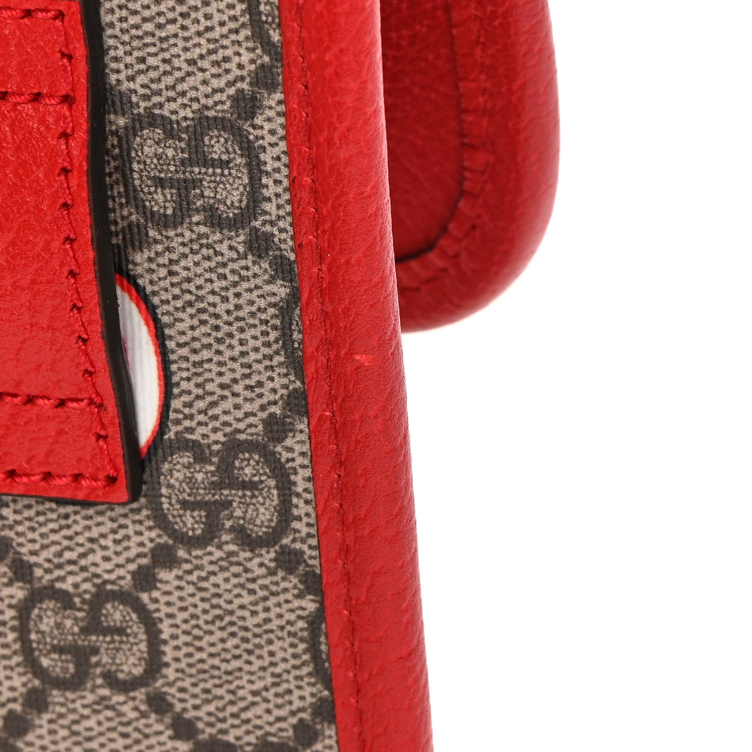 Gucci GG Supreme Monogram Apple Interlocking G Belt Bag Beige Multicolor Lobster Red 12 of 12