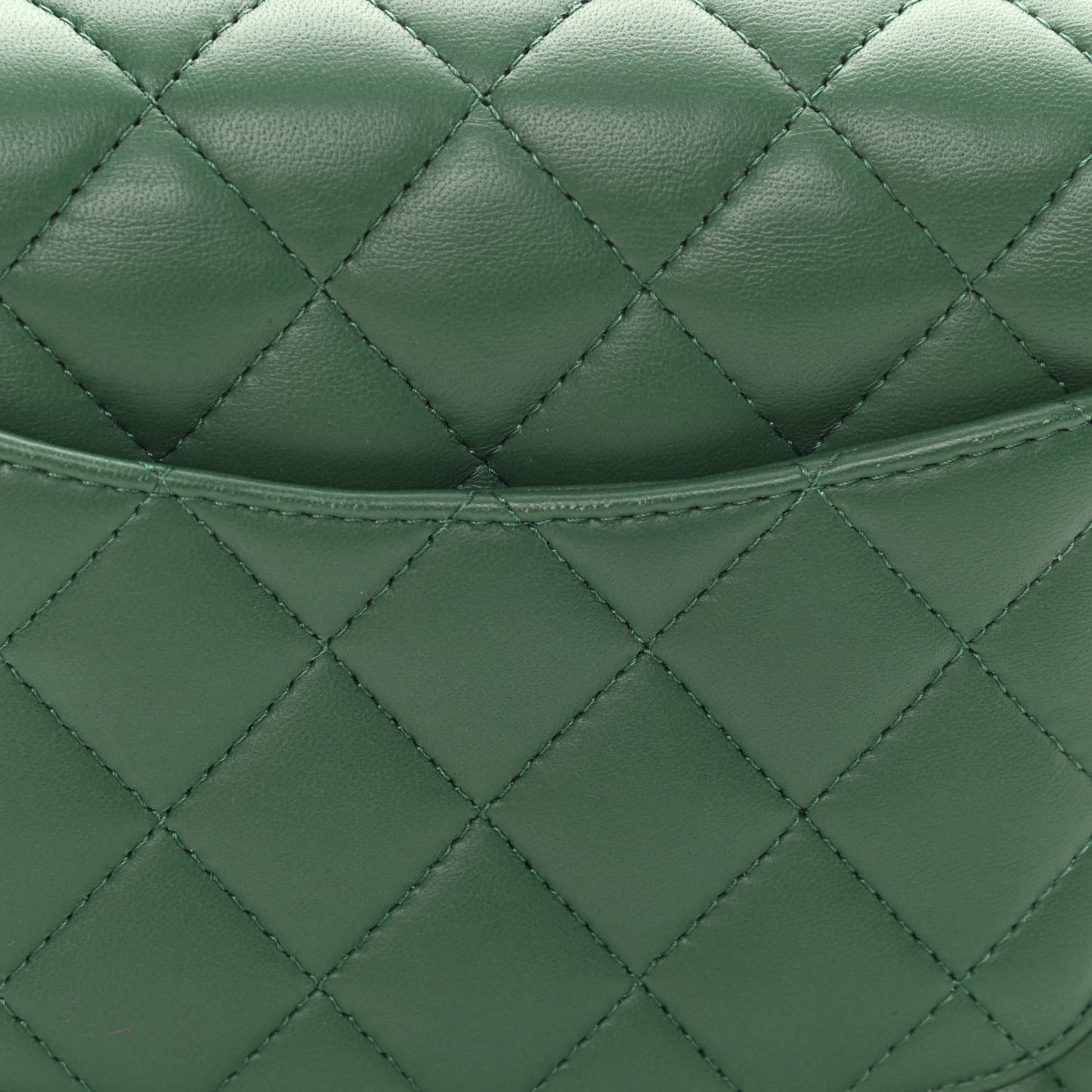Lambskin Quilted Mini Rectangular Flap Green