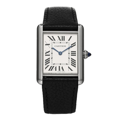 Cartier Stainless Steel Calfskin 25mm Must de Cartier Tank Quartz Watch 1 of 5