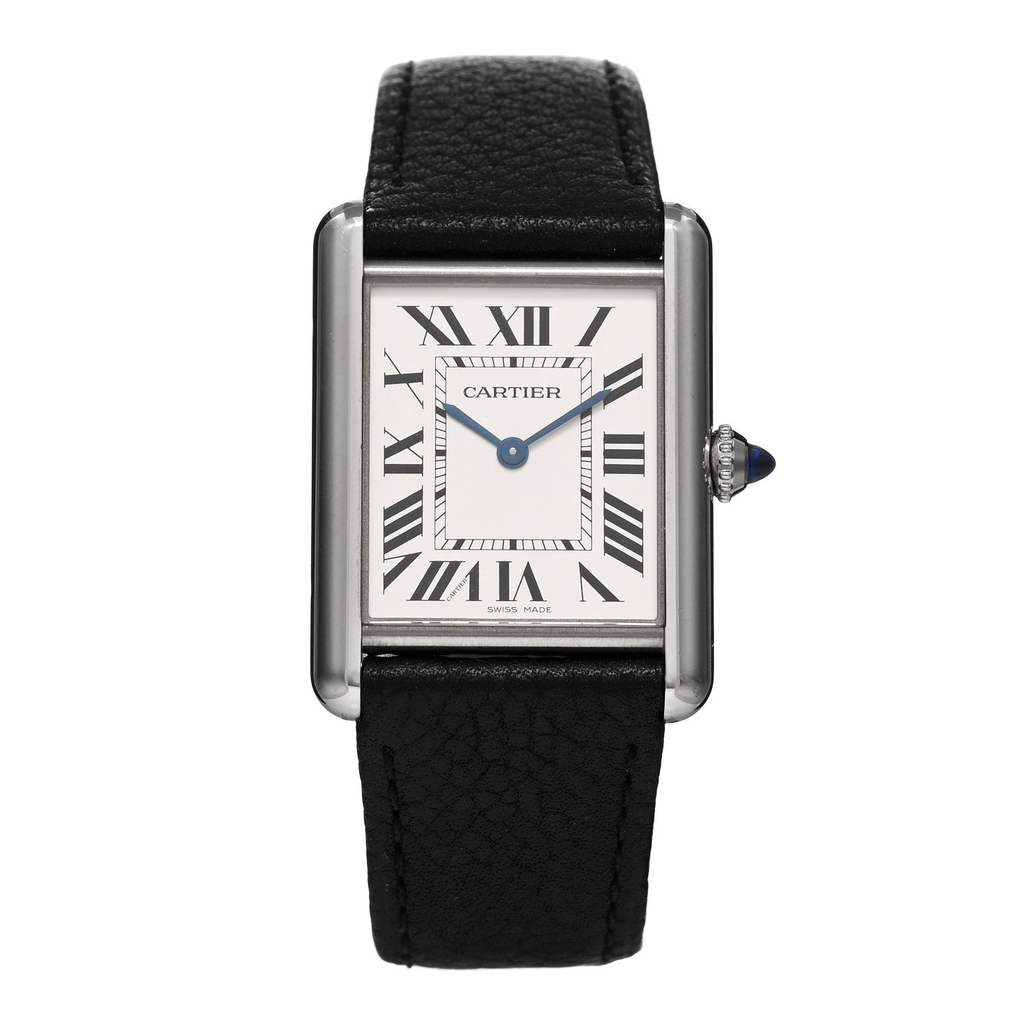 Cartier Stainless Steel Calfskin 25mm Must de Cartier Tank Quartz Watch 1 of 5
