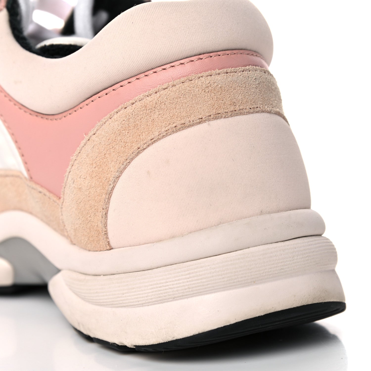 Chanel Nylon Lambskin Suede Calfskin CC Sneakers 38 Pink White Black 13 of 15