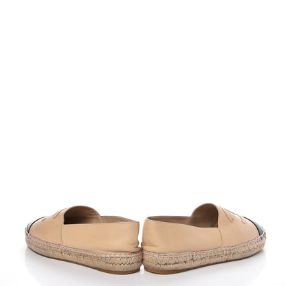 Chanel Lambskin CC Espadrilles 38 Beige Black 5 of 21