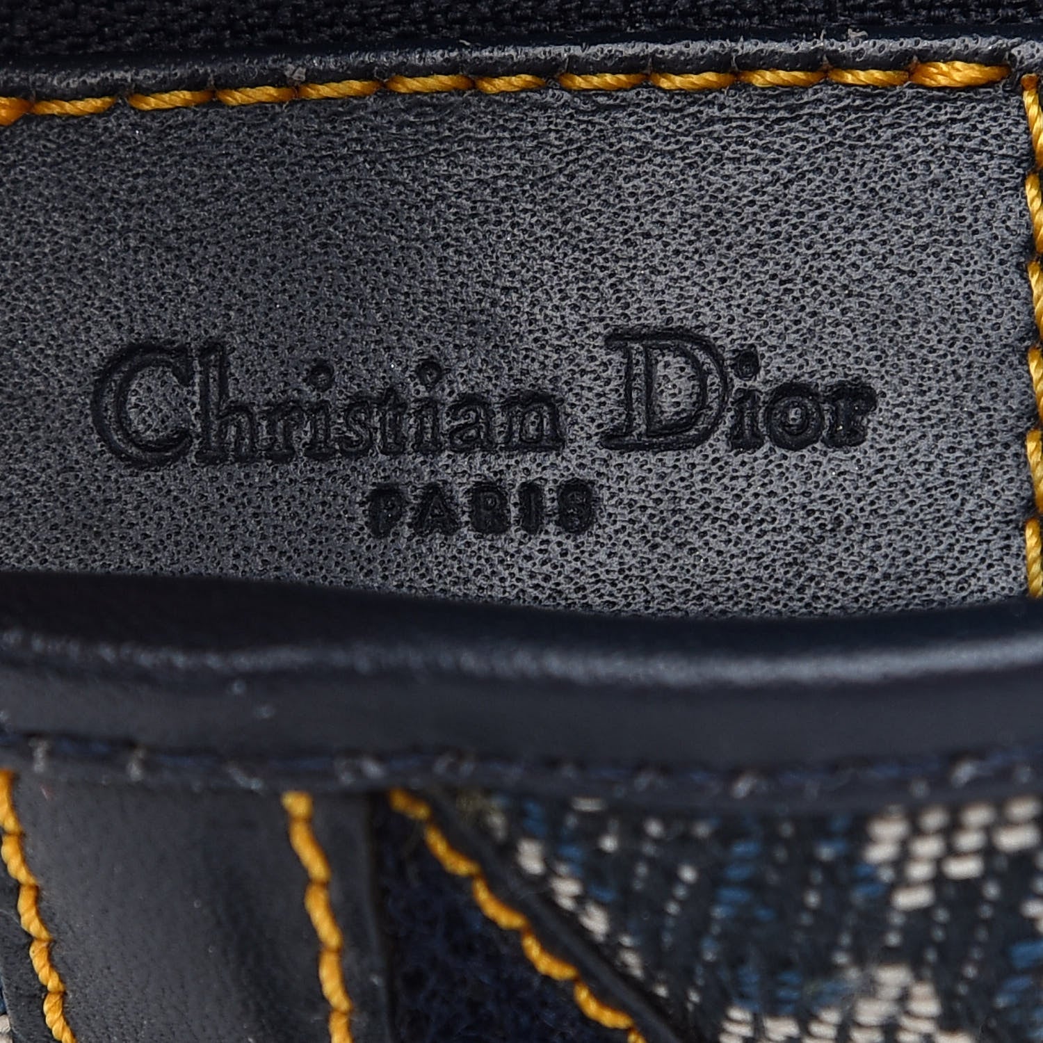 Christian Dior Monogram Double Saddle Bag Navy Blue 6 of 9
