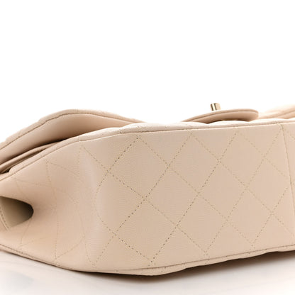 Chanel Caviar Quilted Jumbo Double Flap Light Beige 9 of 11