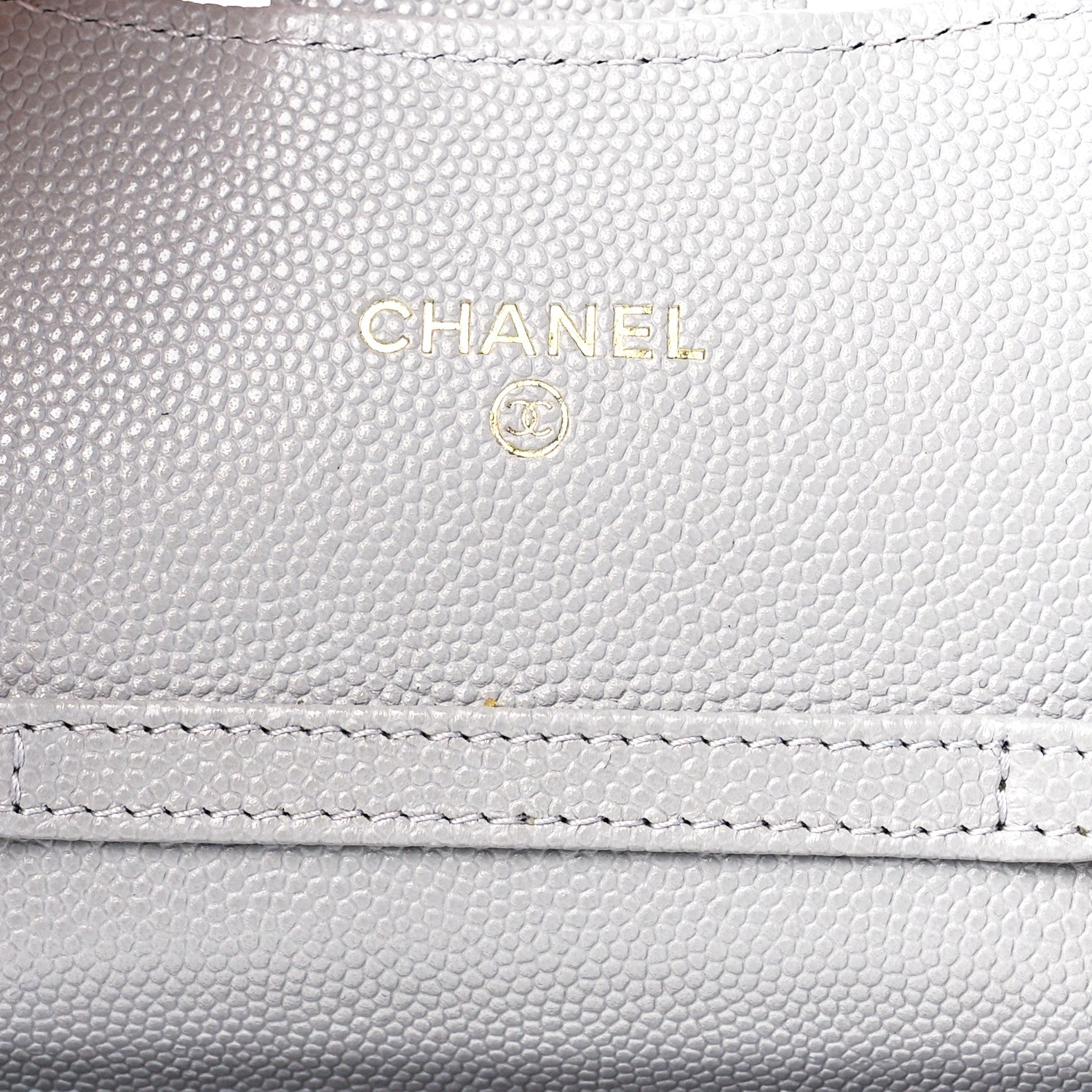 Chanel Caviar Quilted Flap Card Holder On Chain Grey 6 of 13