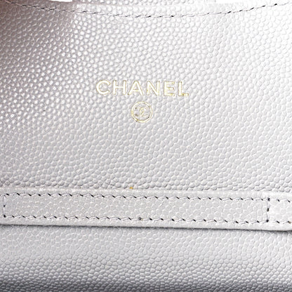 Chanel Caviar Quilted Flap Card Holder On Chain Grey 6 of 13