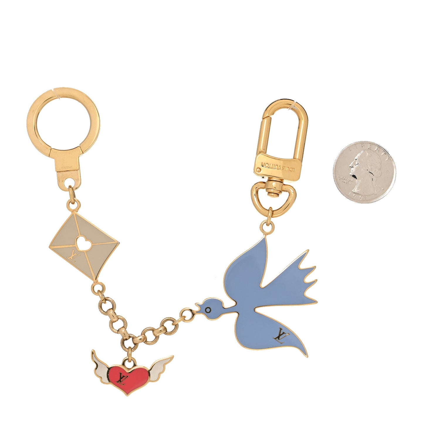 Enamel Love Birds Bag Charm