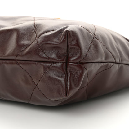 Chanel Shiny Calfskin Quilted Small Chanel 22 Dark Brown 11 of 11