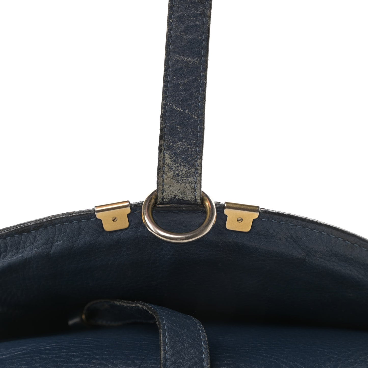 Calfskin Medium Marcie Round Crossbody Bag Navy